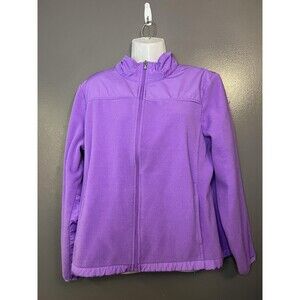 Izod PerformX Jacket Womens Medium Purple Fleece Full Zip Mock Neck Pockets